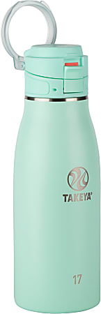 Takeya Traveler FlipLock Bottle, 17 Oz, Aqua