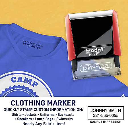  Trodat Personalized with Your Name Clothing Stamp : Business  Stamps : Office Products