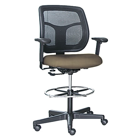 Raynor® Eurotech Apollo VDFT9800 Drafting Stool, 56"H x 24"W x 24"D, Beige Quattro Chalk Fabric