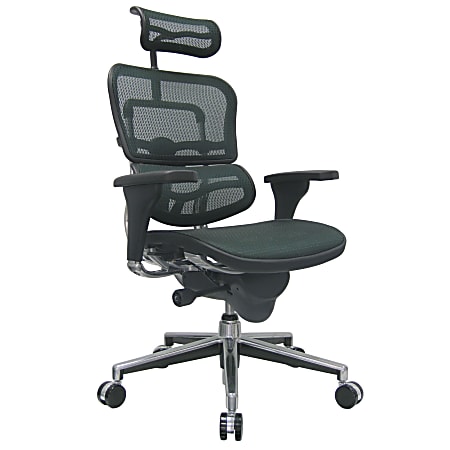 Eurotech Ergohuman High-Back Ergonomic Mesh Chair, Grey/Chrome