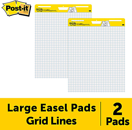 Post it Super Sticky Easel Pads 1 Grid Lines 25 x 30 White Pack Of