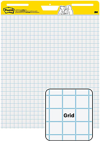 Post it Super Sticky Easel Pad With 1 Grid Lines 25 x 30 White Pad