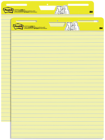 Post-it® Super Sticky Easel Pads, Lined, 25 x 30, Yellow/Blue, Pack Of 2  Pads - Zerbee