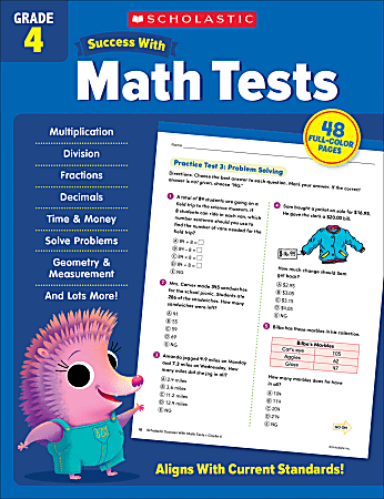 Scholastic Success With Math Tests Workbook, Grade 4