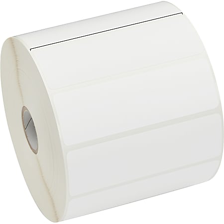 Zebra Z-Select 4000D Thermal Label - 4"x 1 1/4" - Permanent Adhesive - Direct Thermal - White - Paper, Acrylic - 2100 / Roll - Perforated - 12 / Roll