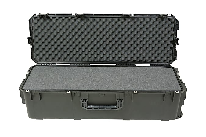 SKB Cases iSeries Protective Case With Layered Foam Interior And In-Line Skate-Style Wheels, 42-3/8"H x 13-1/2"W x 12"D, Black