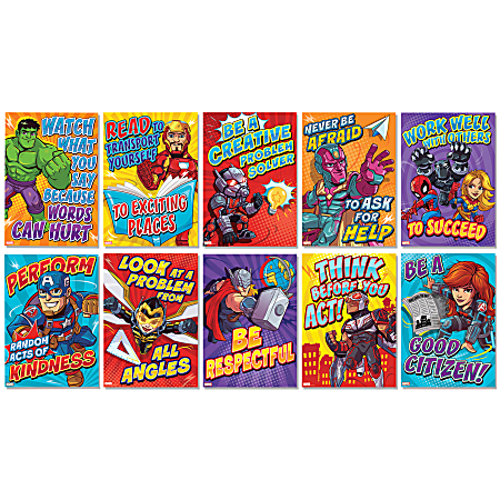 Eureka Marvel Motivational Poster Bulletin Board Set