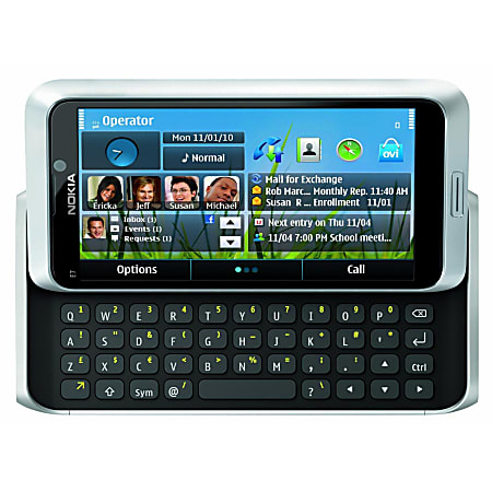 Nokia E7-00 Cell Phone, Silver, PNN100204