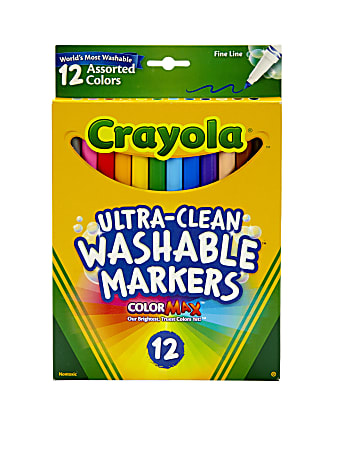 Crayola Ultra Clean Classic Fine Line Washable Markers, Back to