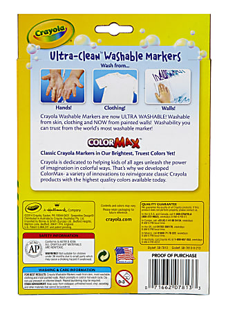 Crayola Ultra Clean Washable Markers Fine Tip Assorted Classic Colors Box  Of 10 - Office Depot