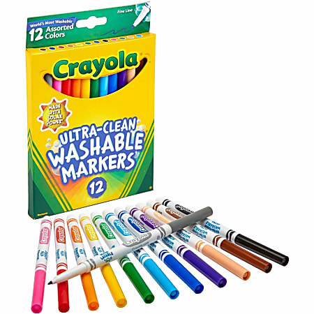 Crayola Ultra Clean Washable Markers Broad Tip Assorted Classic Colors Box  Of 10 - Office Depot