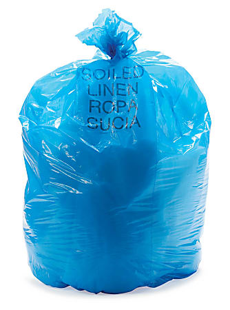 Medline Rolled Soiled Linen Liners, 29" x 43", 1.1 mil, Blue, 25 Bags Per Roll, Case Of 8 Rolls
