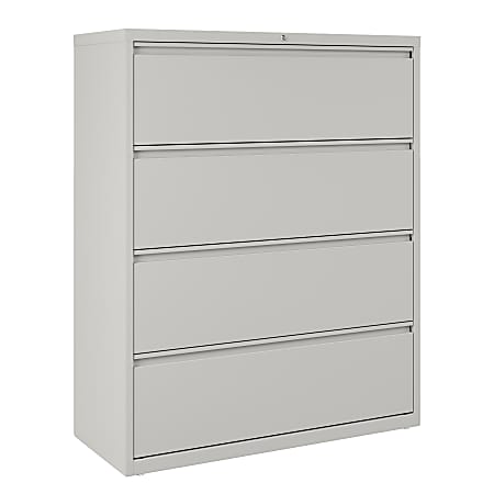 Workpro 19 D Lateral 4 Drawer File Cabinet Light Gray Office Depot