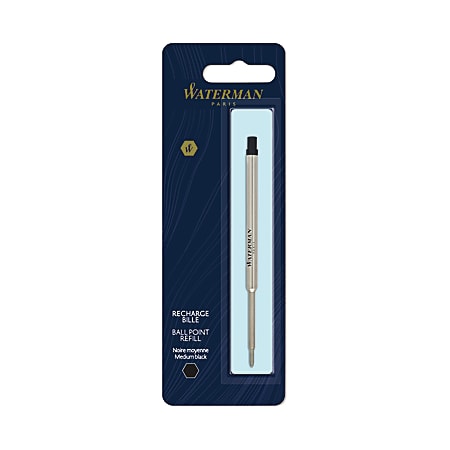 Waterman® Ballpoint Pen Refill, Medium Point, 0.7 mm, Black