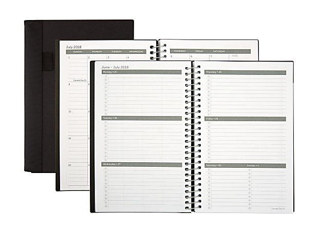 Office Depot® Brand Stellar Weekly/Monthly Academic Planner, 5 1/2" x 8 1/2", Black, July 2018 To June 2019
