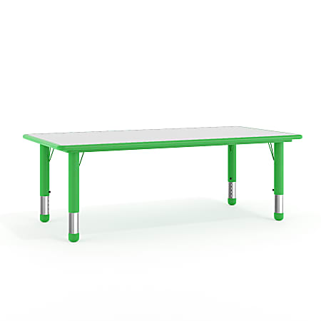 Flash Furniture Height-Adjustable Activity Table, 23-1/2"H x 23-5/8"W x 47-1/4"D, Gray/Green