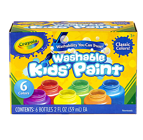 Crayola® Washable Paint, 2 Oz, Pack Of 6