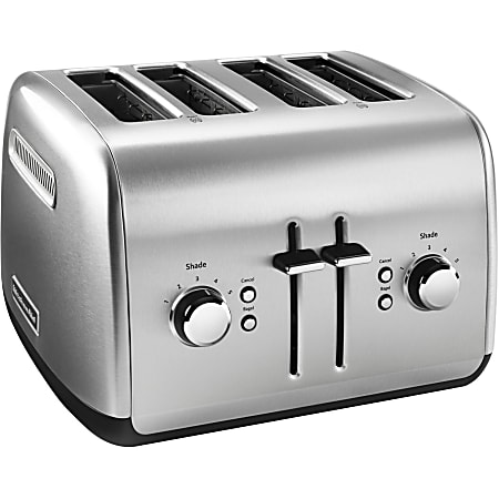 KitchenAid 4-Slice Toaster with Manual High-Lift Lever - 1400 W - Toast, Bagel, Bread - Brushed Stainless Steel