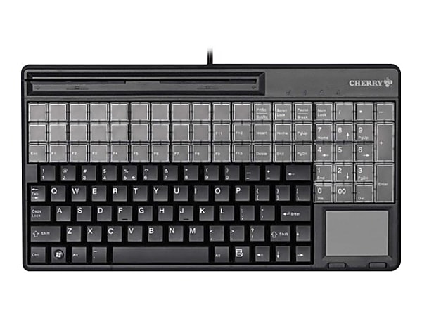 CHERRY SPOS G86-61411 - Keyboard - with touchpad, magnetic card reader - USB - QWERTY - black