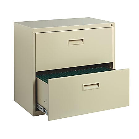 Realspace® SOHO 30"W x 17-5/8"D Lateral 2-Drawer File Cabinet, Putty