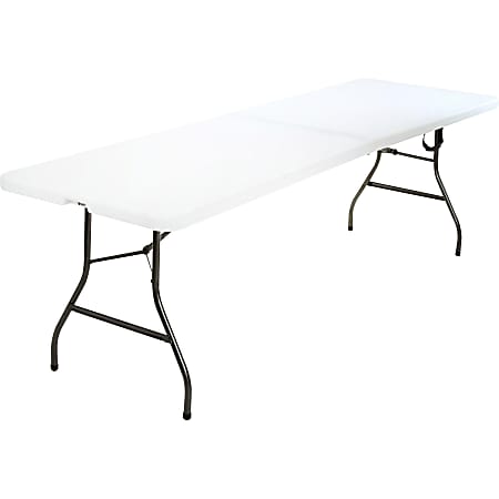 Cosco Fold-in-Half Blow Molded Table - For - Table TopRectangle Top - Four Leg Base - 4 Legs - 300 lb Capacity x 30" Table Top Width x 96" Table Top Depth - 29.25" Height - White - 1 Each
