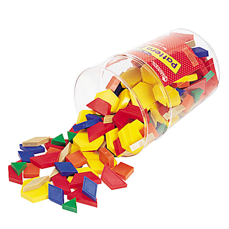 Learning Resources® Pattern Blocks, 5 3/4"H x 5 3/4"W x 8 5/16"D, Assorted Colors, Grades K-8, Pack Of 250