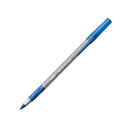 0.8 Mm 12pk BIC Round Stic Grip Xtra Comfort Ball Pen Fine Point Blue for sale online 