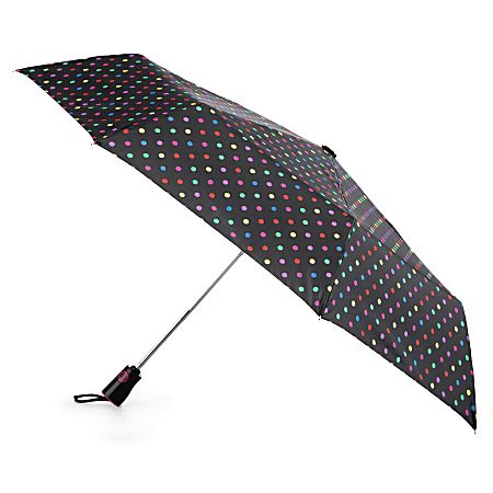 Totes Auto-Open And Close Umbrella, Medium, Candy Dots