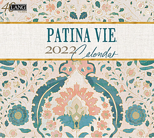 Lang Monthly Wall Calendar, 10”H x 13-7/16”W, Patina Vie, January To December 2022