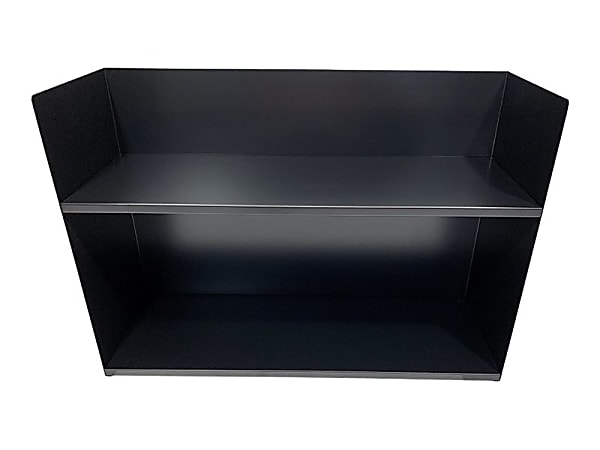 Huron 2-tier Book Rack, 2 Compartment(s), 2 Tier(s), Horizontal, 20"H x 29"W x 10.25"D, Durable, Black, Steel