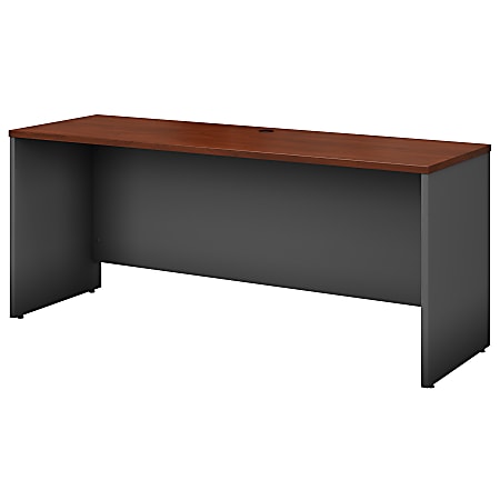 Bush Business Furniture Series C Components Credenza Desk 72"W x 24"D, Hansen Cherry/Graphite Gray, Standard Delivery