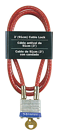 No. 719 Cable Locks, 3/16 in Dia., 3 Ft Cable