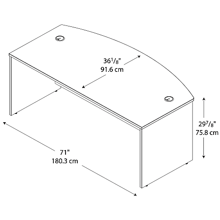 オフィス家具 D5 Bush Business Furniture Components Bow Front Desk 72 W x 36