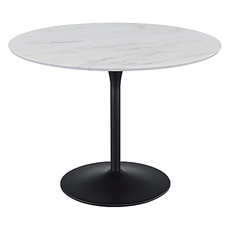Office Star Flower Round Dining Table, 30”H x 41-1/4”W x 41-1/4”D, White/Black