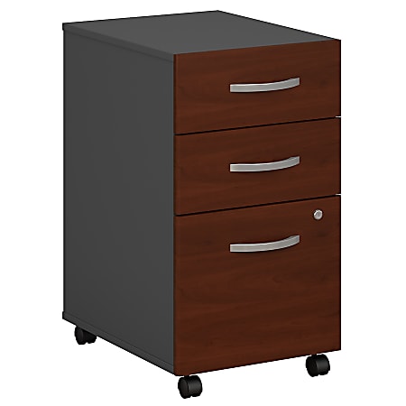 Bush Business Furniture Components 3-Drawer Mobile File Cabinet, Hansen Cherry/Graphite Gray, Standard Delivery