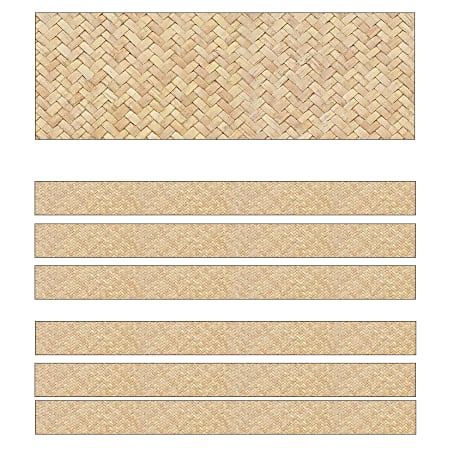 Carson Dellosa Education Straight Borders, Schoolgirl Style Simply Boho Wicker, 36' Per Pack, Set Of 6 Packs