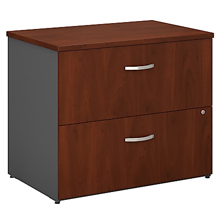 Bush Business Furniture Components 24"D Lateral 2-Drawer File Cabinet, Hansen Cherry/Graphite Gray, Delivery
