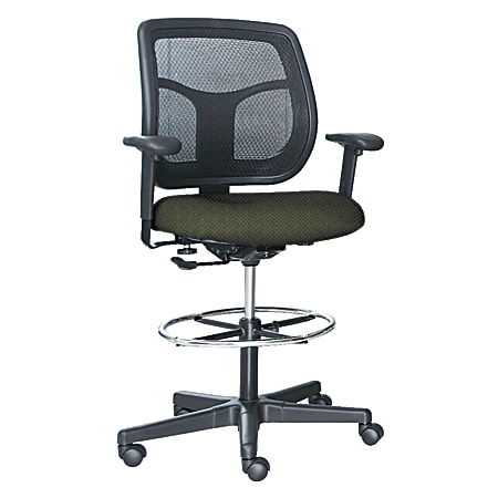Raynor® Eurotech Apollo VDFT9800 Drafting Stool, 46 1/2"H x 26"W x 24 4/5"D, Perfection Olive Green Fabric