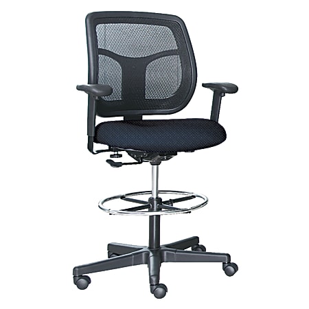 Raynor® Eurotech Apollo VDFT9800 Drafting Stool, 46 1/2"H x 26"W x 24 4/5"D, Perfection Navy Fabric
