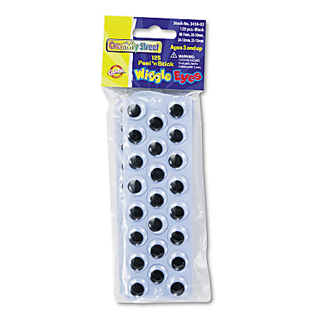 Peel & Stick Wiggle Eyes Black 100 ct