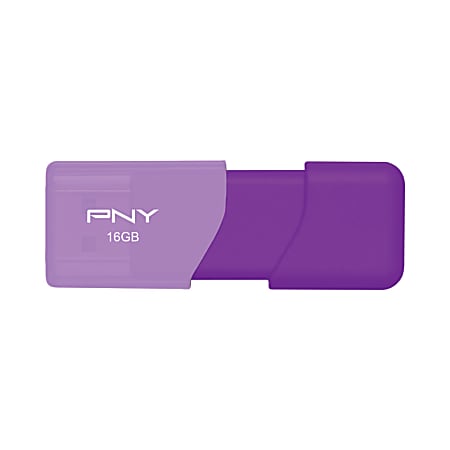 PNY Compact Attache USB Flash Drive, 16GB, Purple