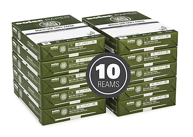 Office Depot Brand Multi Use Printer Copier Paper Letter Size 8 12 x 11  1500 Sheets Total 92 U.S. Brightness 20 Lb White 500 Sheets Per Ream Case  Of 3 Reams - Office Depot