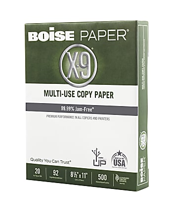 Office Depot(R) Brand Multiuse Paper, Letter Size Paper, 94 (US)  Brightness, 20 Lb, White, 500 Sheets Per Ream, Case Of 8 Reams