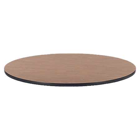 Lorell® Classroom Round Activity Table Top, 48"W, Medium Oak/Black