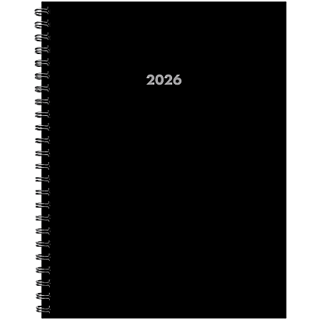 2026 Willow Creek Press Weekly/Monthly Softcover Planner, 8-1/2" x 11", Basic Black, January To December, 57865