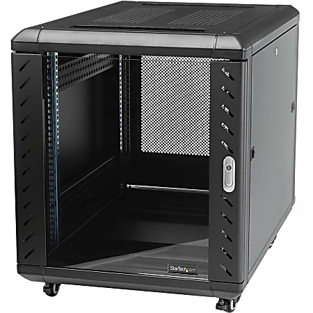 StarTech.com 15U Server Rack Cabinet - Includes Casters and Leveling Feet - 32 in. Deep - Weight Capacity 1768 lb. - Lockable (RK1536BKF)