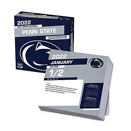Lang Turner Licensing Boxed Daily Desk Calendar, 5-1/4" x 5-1/4", Penn State, January To December 2022