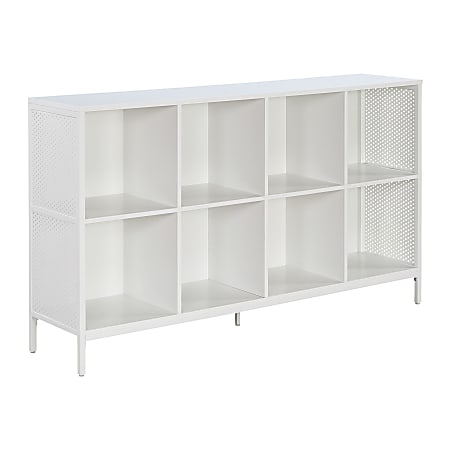 Office Star Ace 34”H 8-Cube Storage Bookcase, White