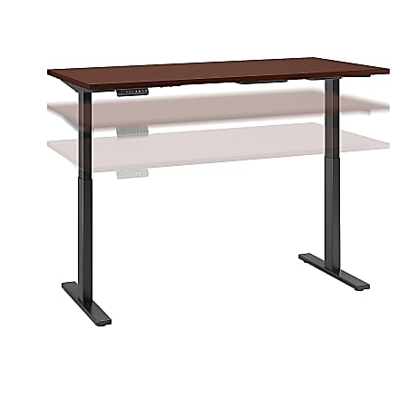 Bush Business Furniture Move 60 Series 60"W x 30"D Height Adjustable Standing Desk, Harvest Cherry/Black Base, Premium Installation