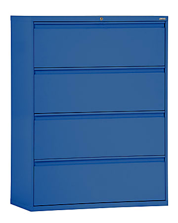 Sandusky® 800 30"W Lateral 4-Drawer File Cabinet, Metal, Blue